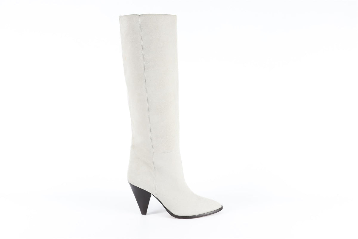 ISABEL MARANT ECRU SUEDE KNEE HIGH BOOTS EU 39 UK 6 US 9