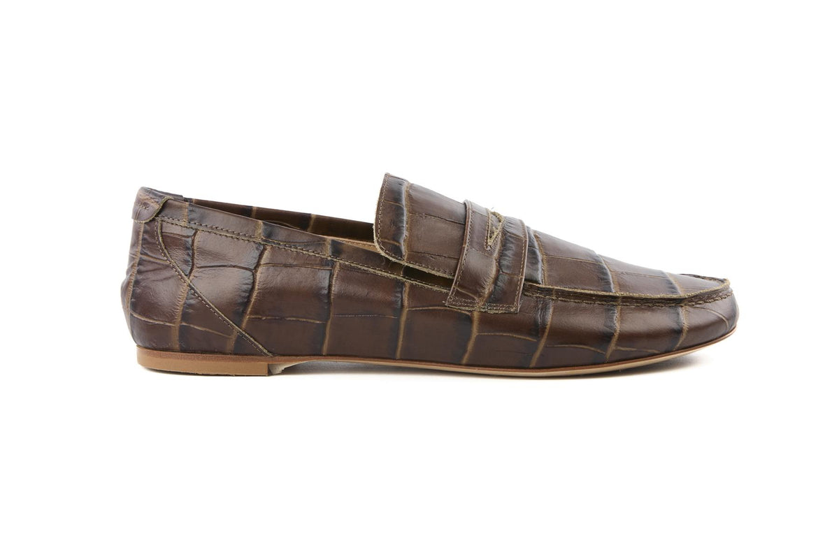 JAMIE HALLER BROWN THE PENNY LEATHER LOAFERS EU 38 UK 5 US 8
