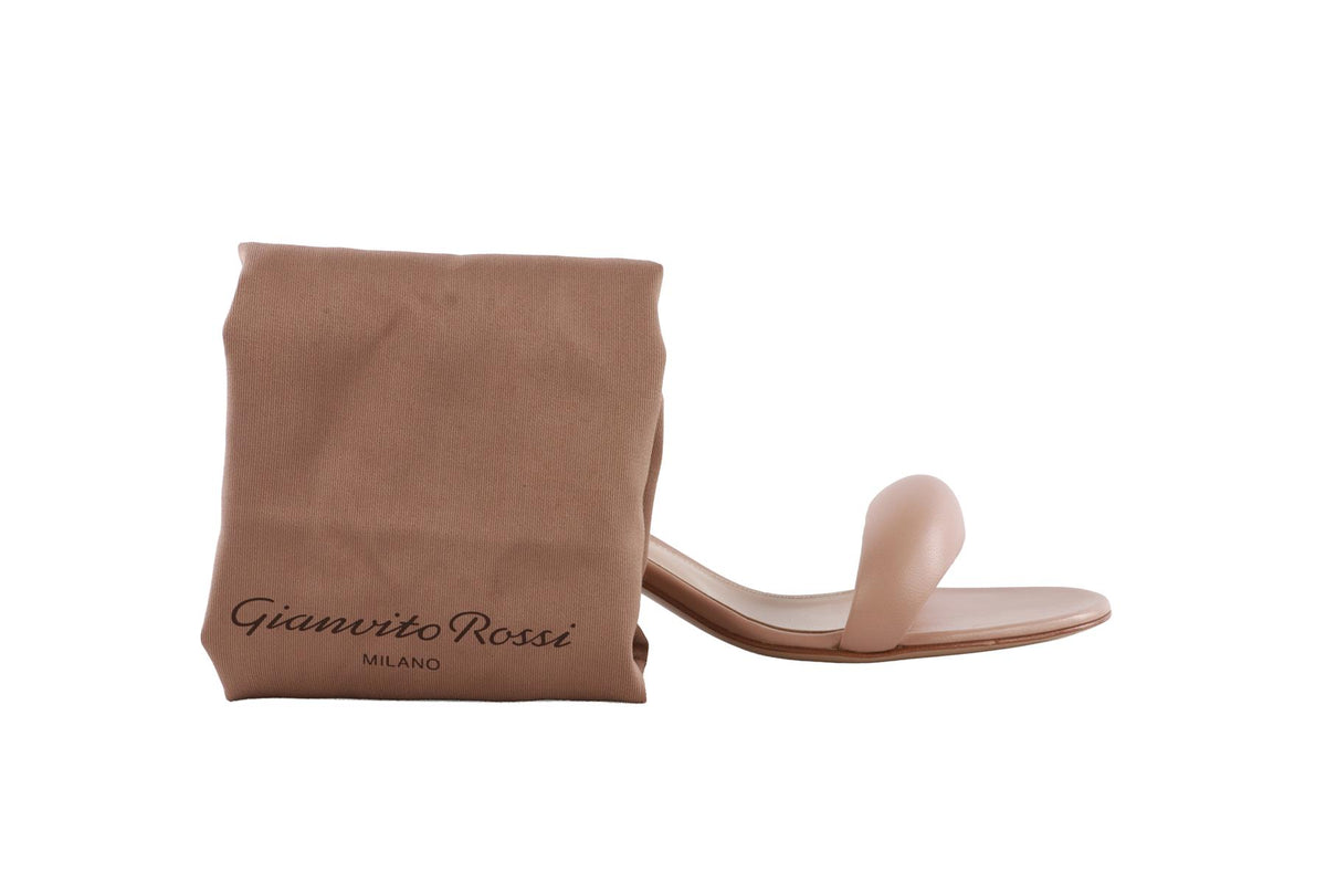 GIANVITO ROSSI PINK LEATHER MULES EU 39.5 UK 6.5 US 9.5