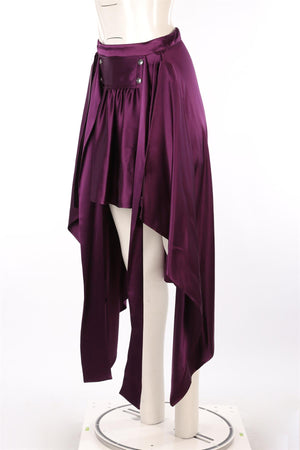SIES MARJAN PURPLE SILK MIDI SKIRT US 4 UK 8