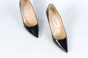 JIMMY CHOO BLACK PATENT LEATHER PUMPS EU 38.5 UK 5.5 US 8.5