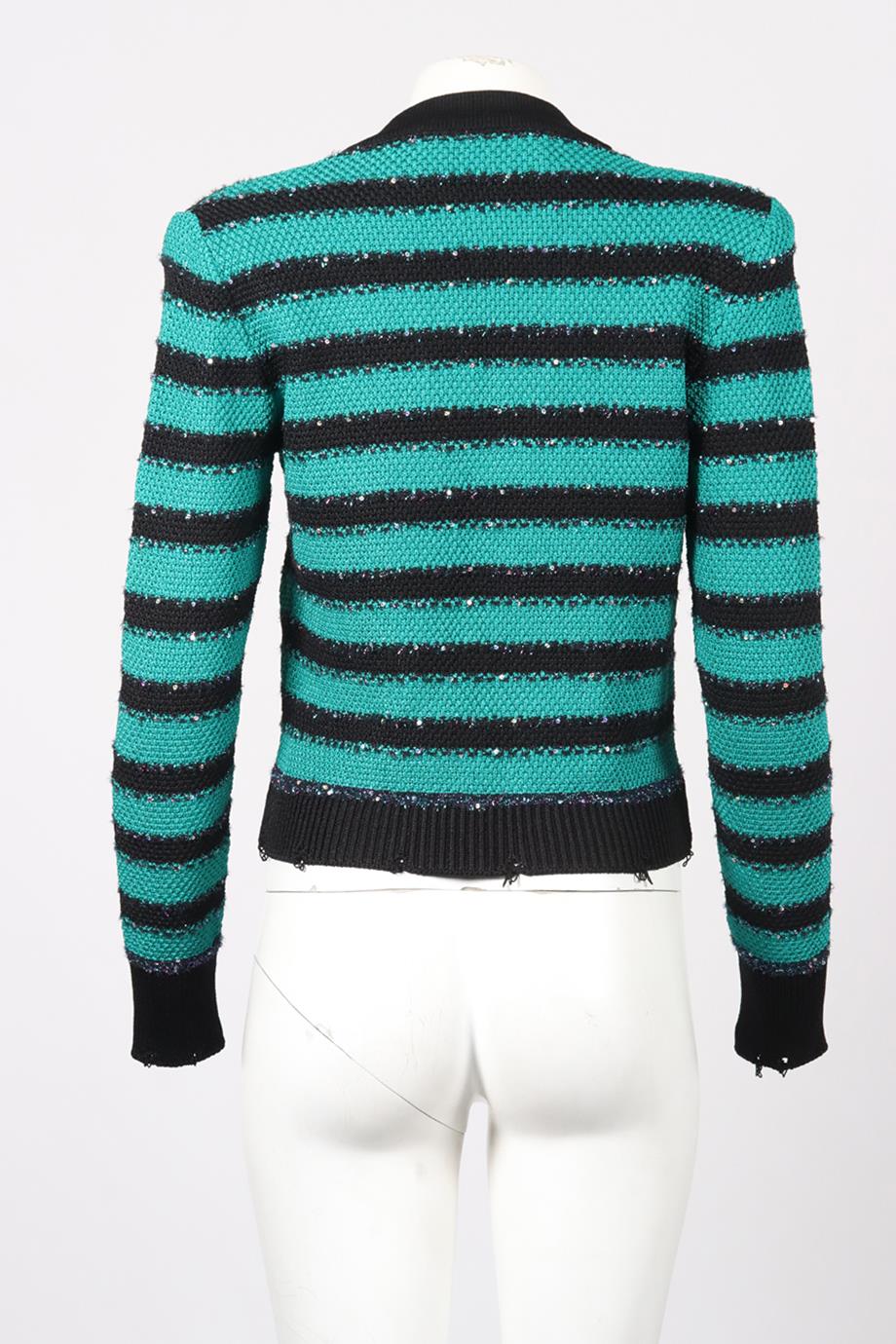 BALMAIN STRIPED KNIT JACKET FR 36 UK 8