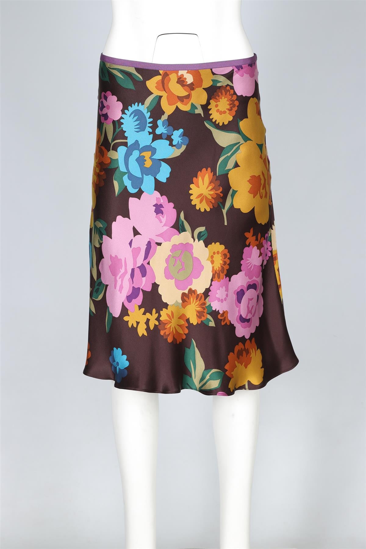 ETRO MULTI SILK MIDI SKIRT IT 42 UK 10