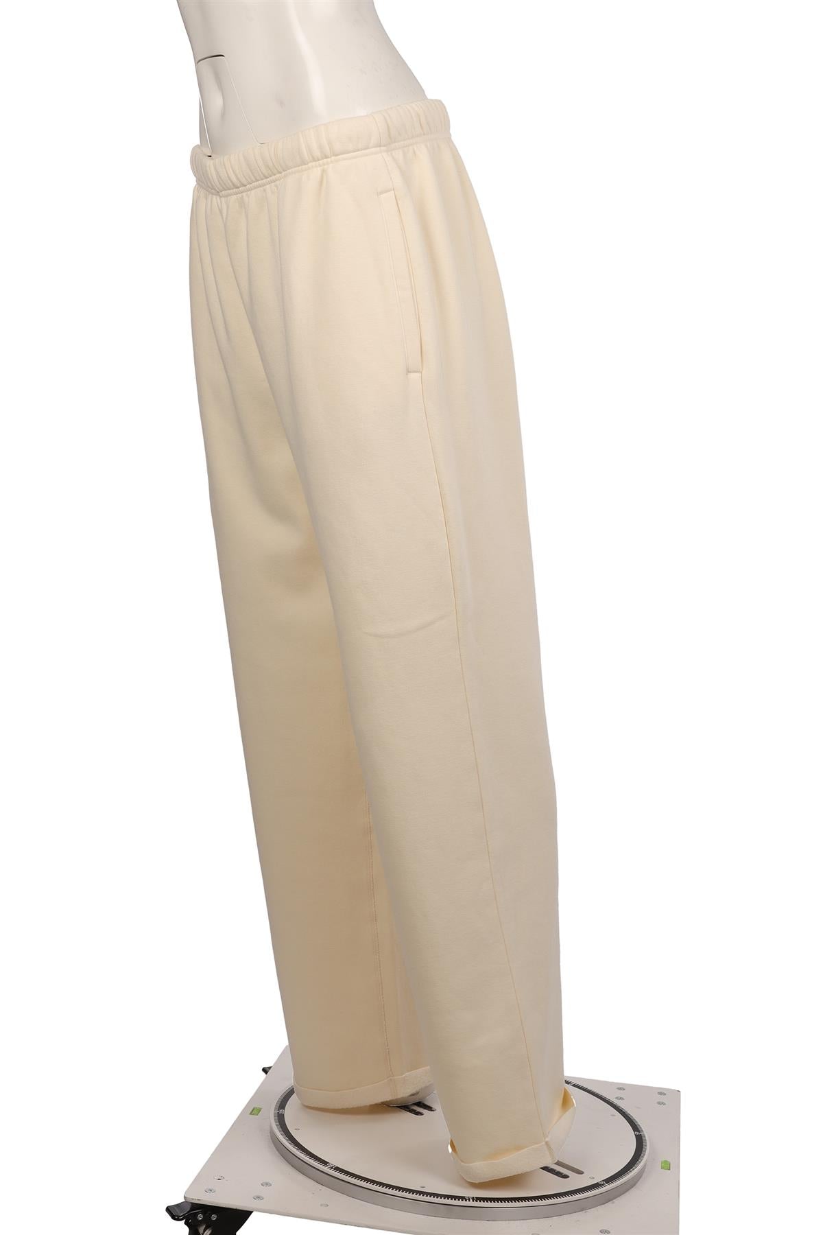 SKIMS CREAM COTTON TRACK PANTS MEDIUM