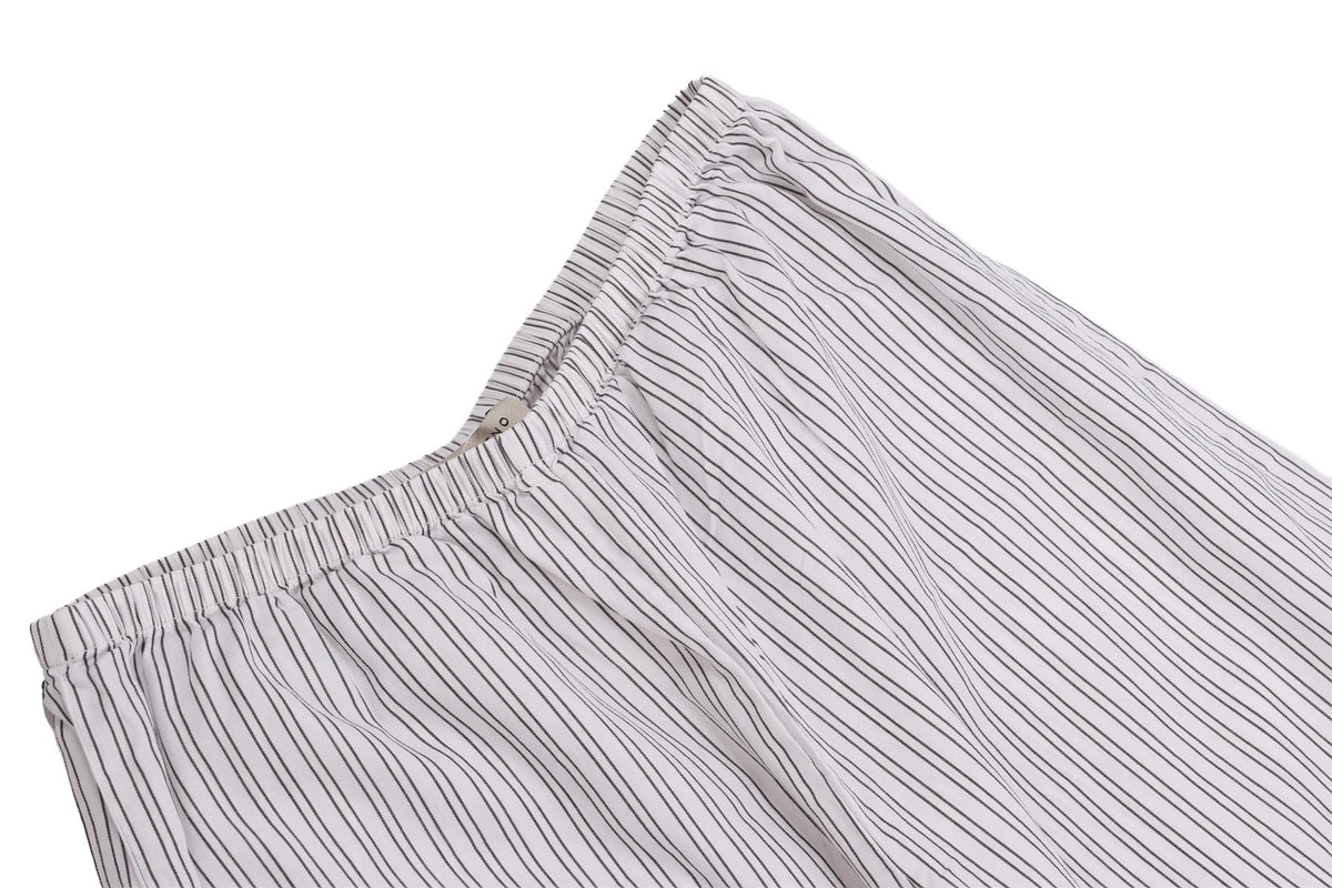 WHITE COTTON STRAIGHT LEG PANTS