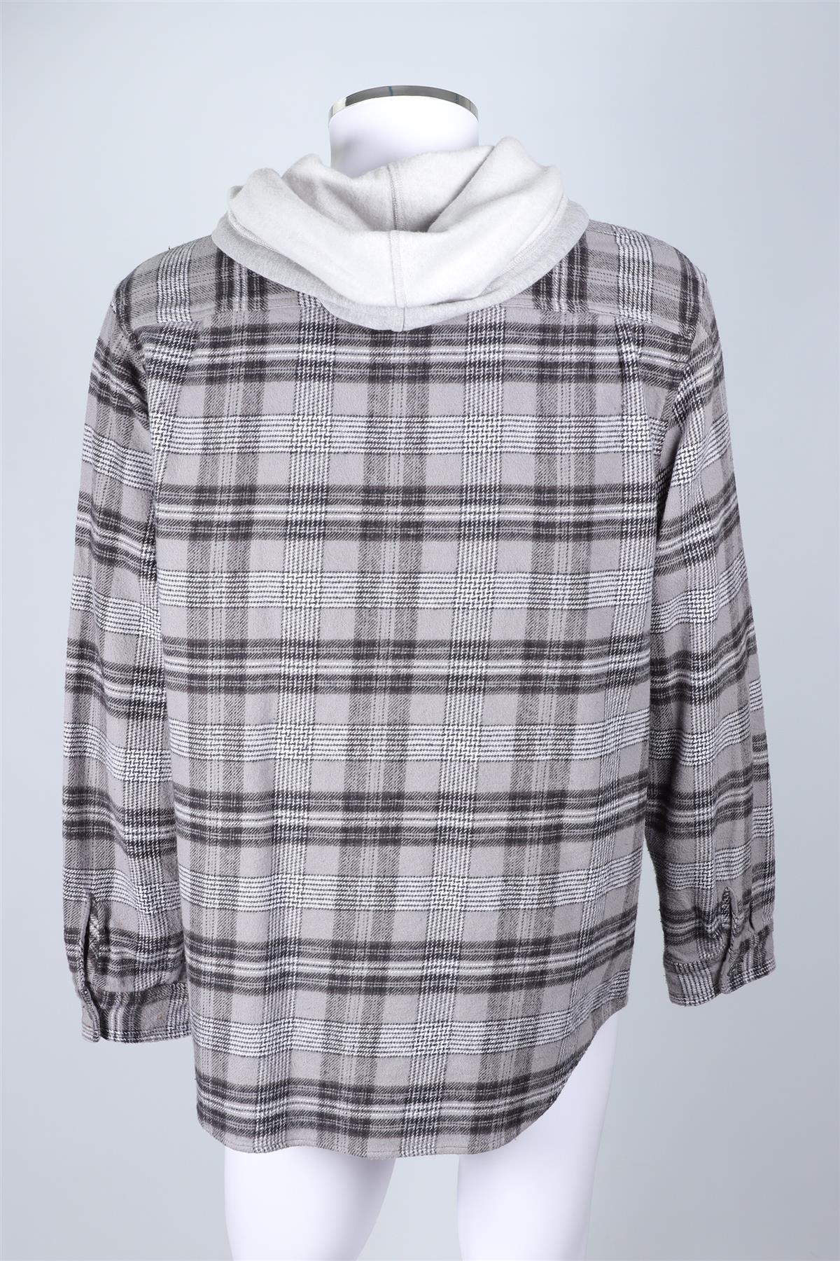 SUPREME GREY CHECKED WOOL CARDIGAN LARGE