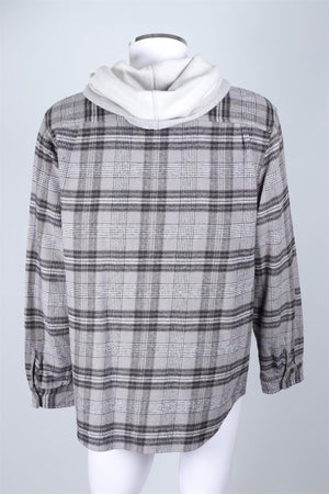 SUPREME GREY CHECKED WOOL CARDIGAN LARGE
