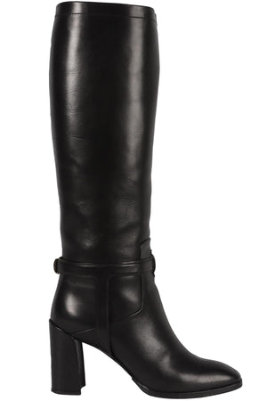 CHRISTIAN DIOR BLACK LEATHER KNEE HIGH BOOTS EU 39 UK 6 US 9