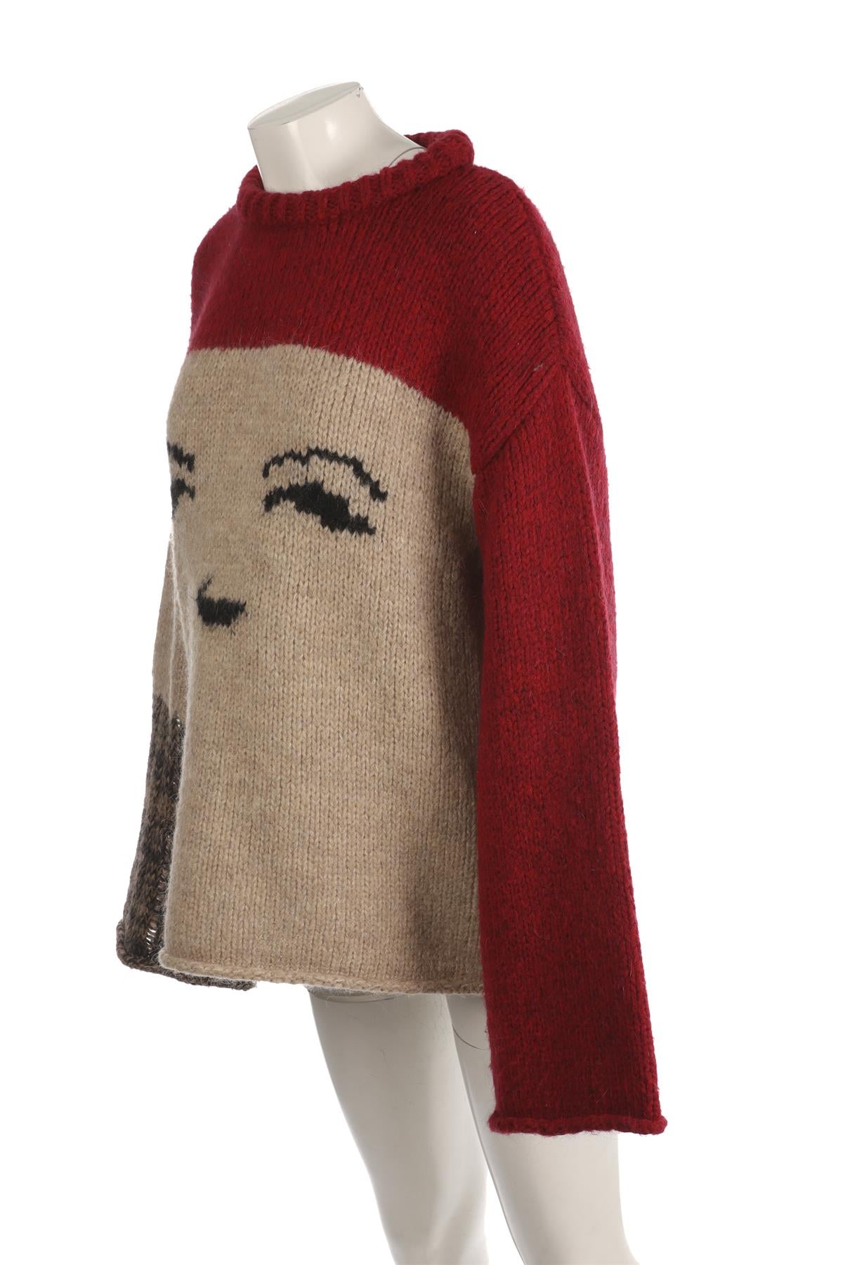 ALEXA CHUNG RED MOHAIR SWEATER SMALL