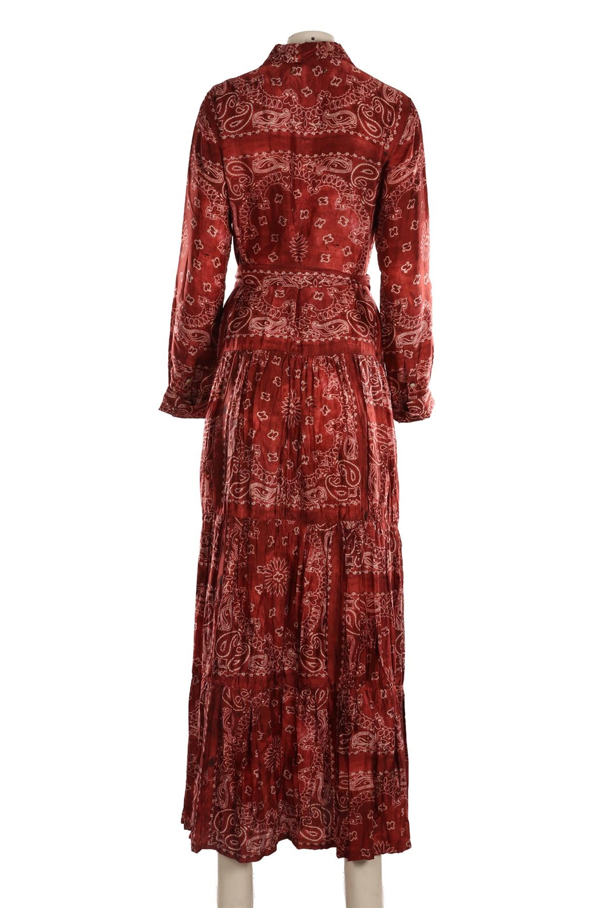 GOLDEN GOOSE RED SATIN MAXI DRESS IT 44 UK 12