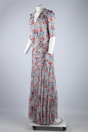 VERONICA BEARD MULTI SILK MAXI DRESS MEDIUM