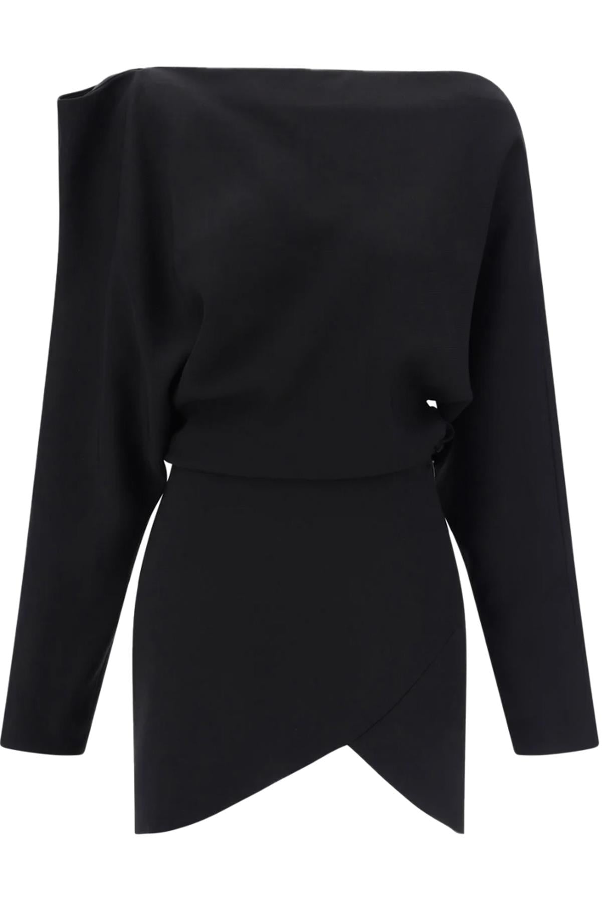 KHAITE BLACK WOVEN MINI DRESS US 4 UK 8