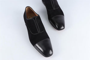 CHRISTIAN LOUBOUTIN BLACK MEN'S SUEDE LOAFERS EU 45 UK 11 US 12
