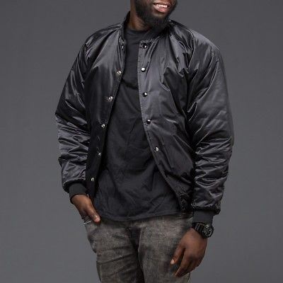 PABLO BLACK SATIN BOMBER JACKET MEDIUM