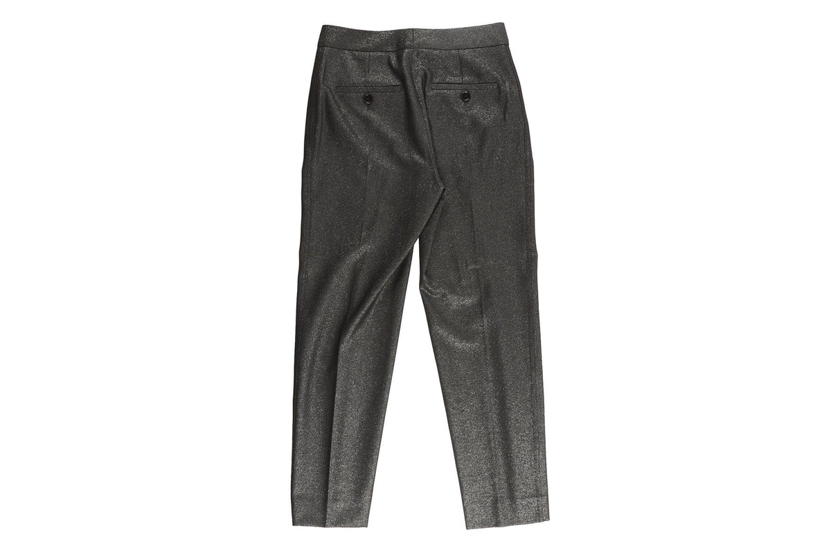ME + EM GREY WOVEN STRAIGHT LEG PANTS UK 6