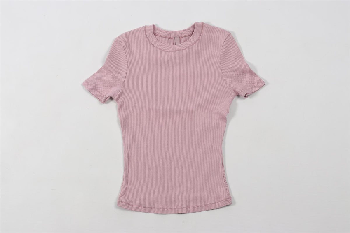 SKIMS PINK COTTON T-SHIRT XXSMALL