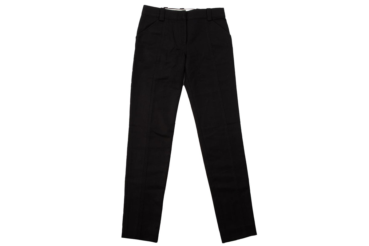 PROENZA SCHOULER BLACK WOOL STRAIGHT LEG PANTS XSMALL