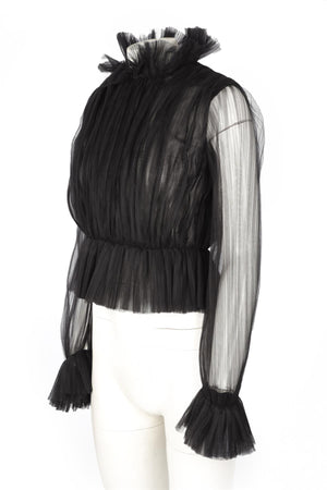 KAHITE BLACK TULLE TOP US 6 UK 10