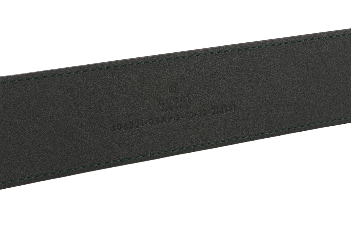 GUCCI GREEN GG LEATHER WAIST BELT 80CM