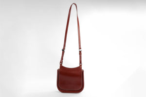 THE ROW BROWN HUNTING 9 LEATHER SHOULDER BAG