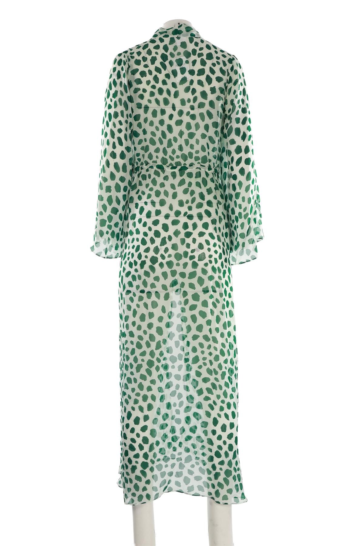 ALEXANDRO MIRO GREEN SILK ROBE SMALL