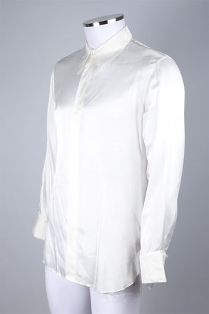 DRIES VAN NOTEN WHITE MEN'S TWILL SHIRT IT 46 UK/US CHEST 36