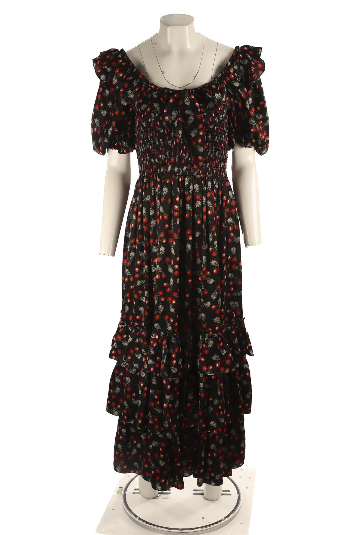 MUZUNGU SISTERS BLACK SILK MAXI DRESS SMALL