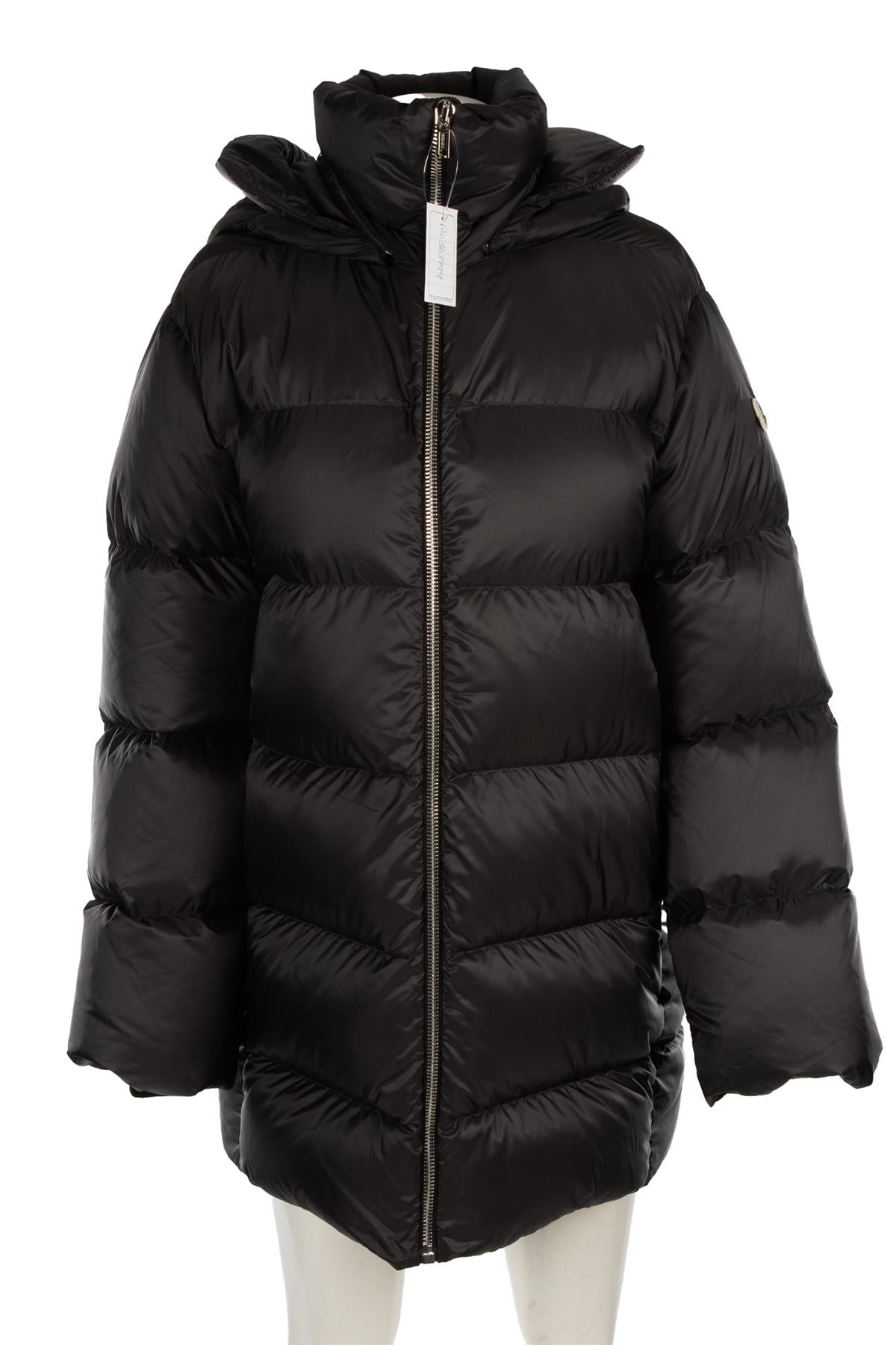 RICK OWENS + MONCLER BLACK PADDED DOWN COAT 0 UK 6