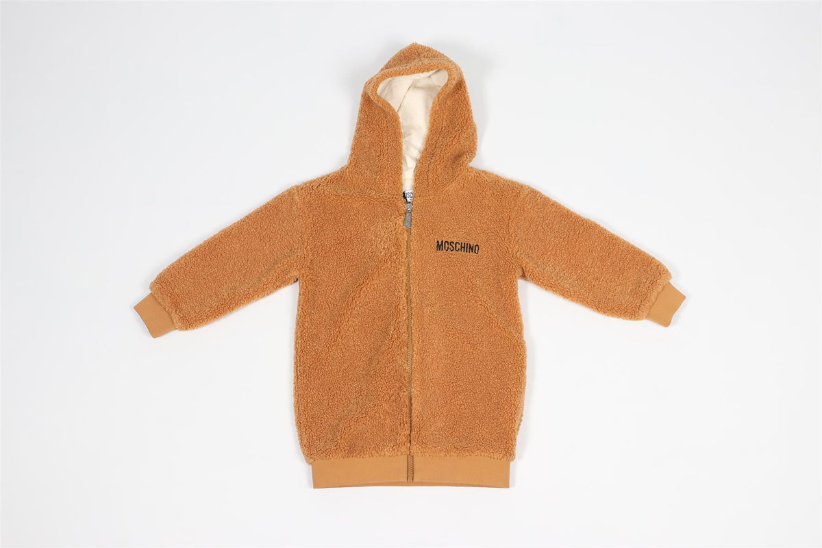 MOSCHINO TAN KIDS GIRLS FLEECE HOODIE 4 YEARS