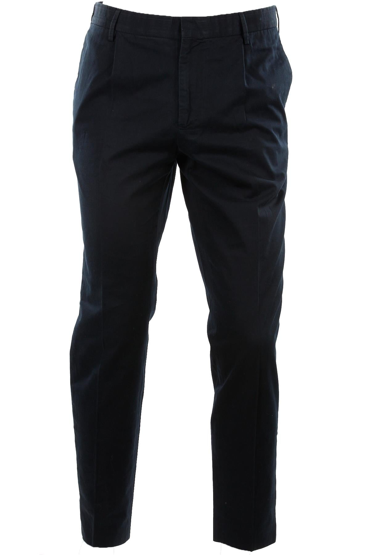 INCOTEX NAVY MEN'S COTTON STRAIGHT LEG PANTS UK/US W34 FR 42 IT 50