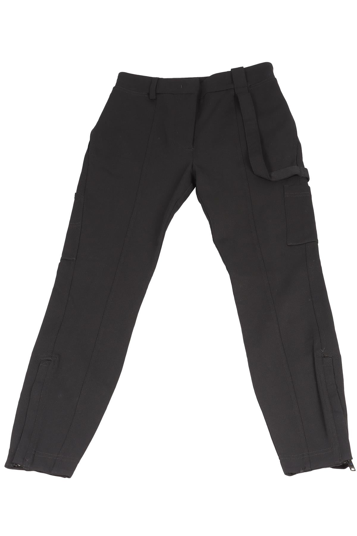 BURBERRY BLACK TWILL SKINNY PANTS UK 2