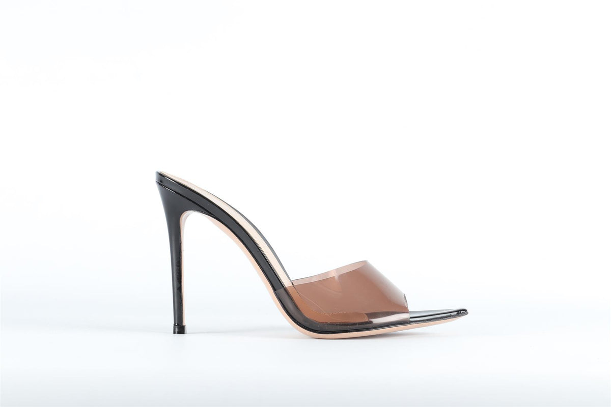 GIANVITO ROSSI BLACK PVC MULES EU 38 UK 5