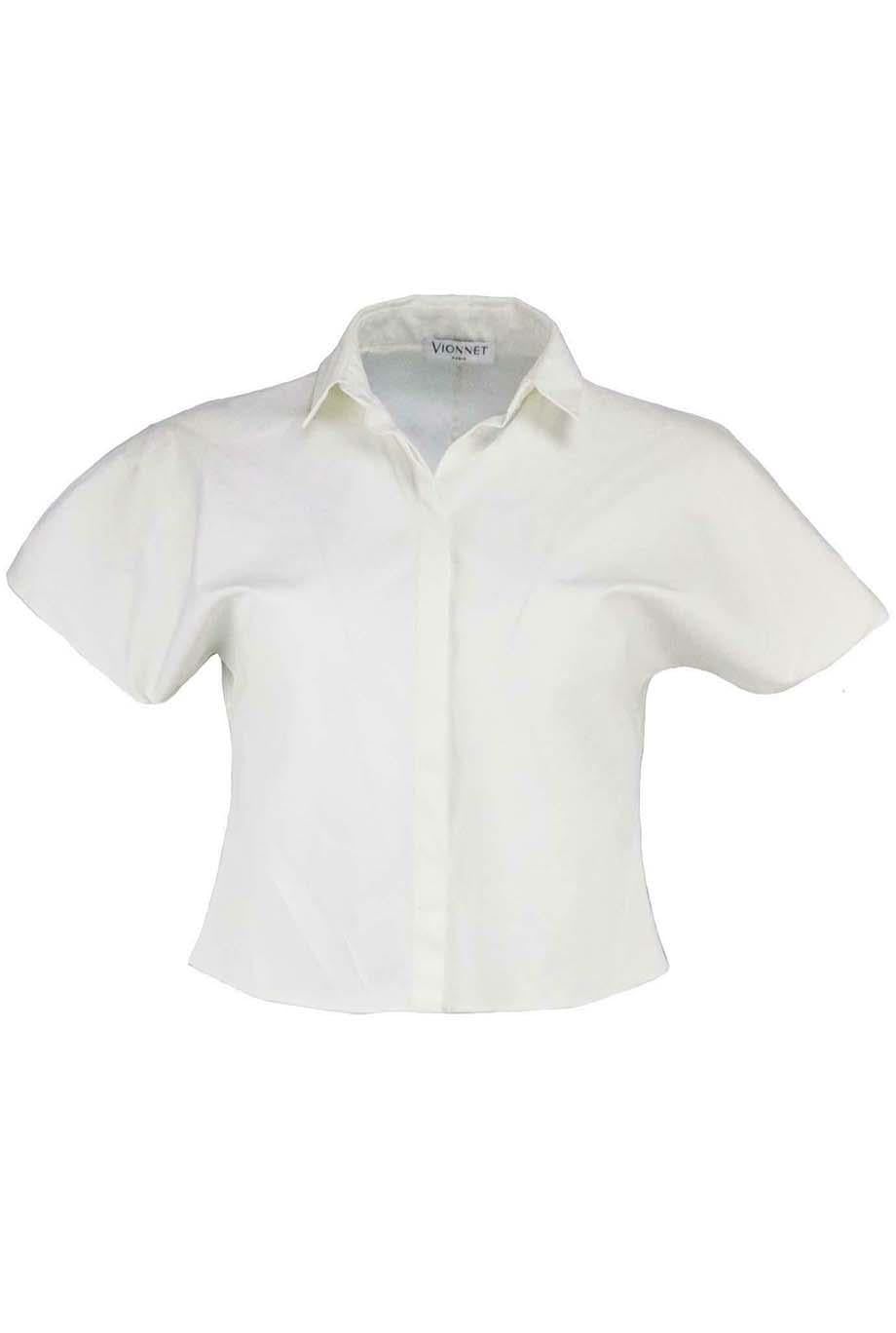 VIONNET CROPPED COTTON POPLIN SHIRT IT 38 UK 6