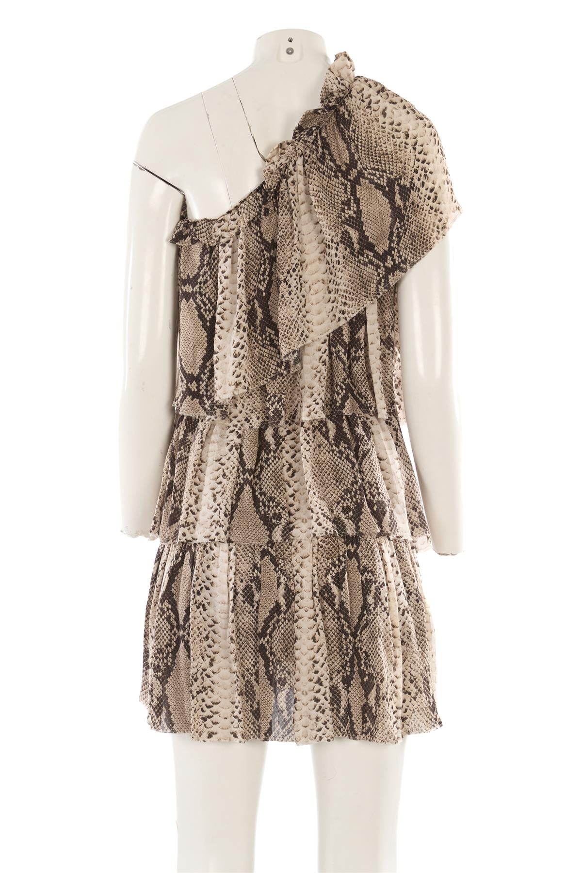 LANVIN BROWN 2011 SILK MINI DRESS FR 36 UK 8