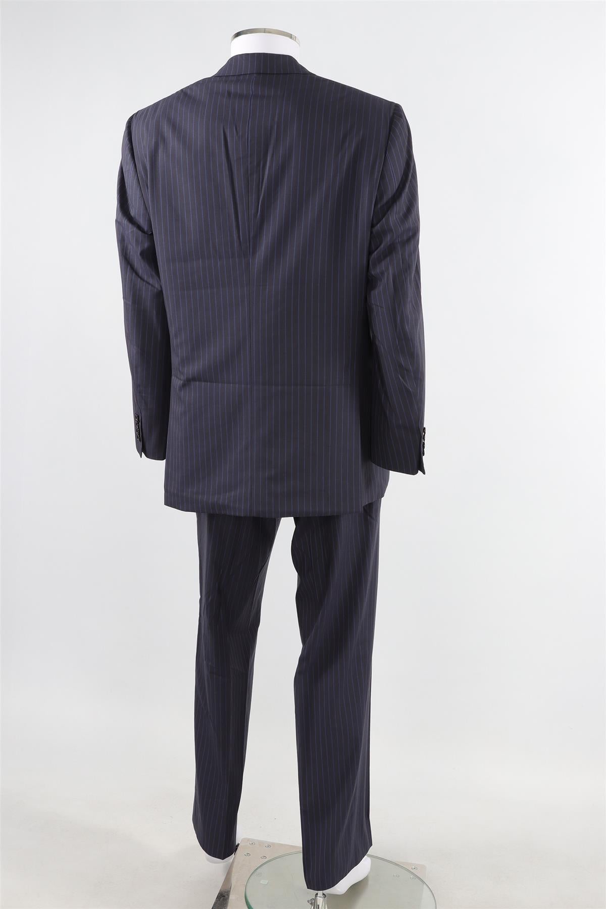 BRONI SUPER150S NAVY BLUE MEN'S WOOL TWO PIECE SUIT IT 52 UK/US 42