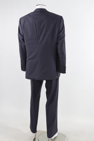 BRONI SUPER150S NAVY BLUE MEN'S WOOL TWO PIECE SUIT IT 52 UK/US 42