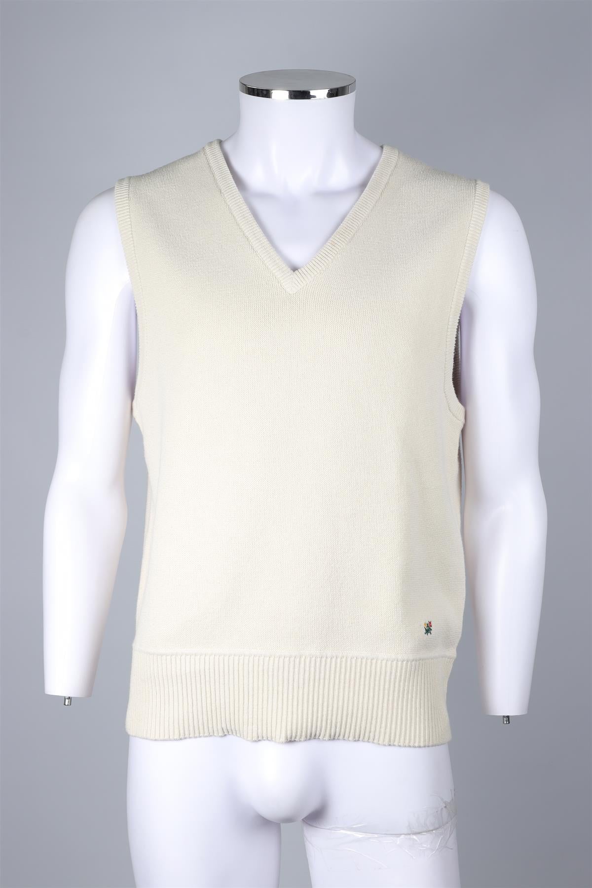 AIMÉ LEON DORE CREAM MEN'S COTTON VEST MEDIUM