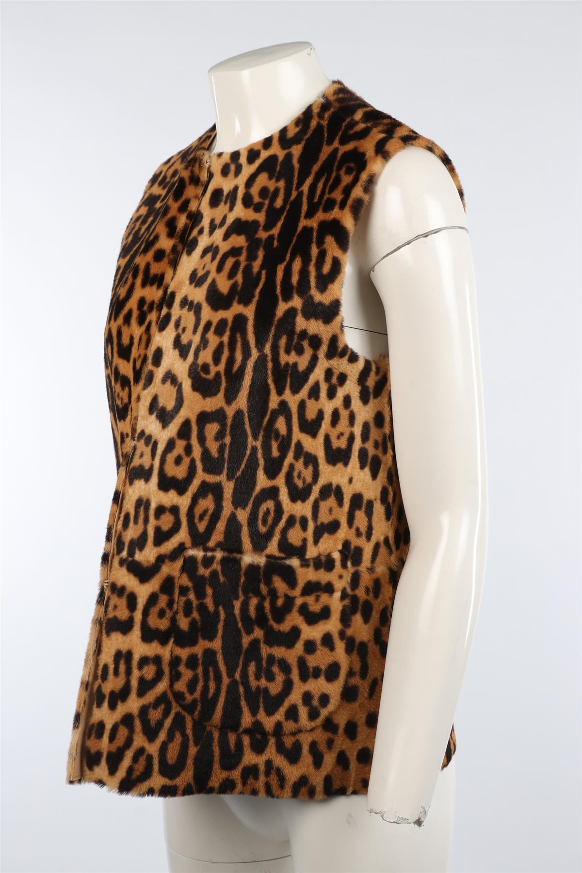 FURLING BY GIANI BROWN FUR GILET MEDIUM