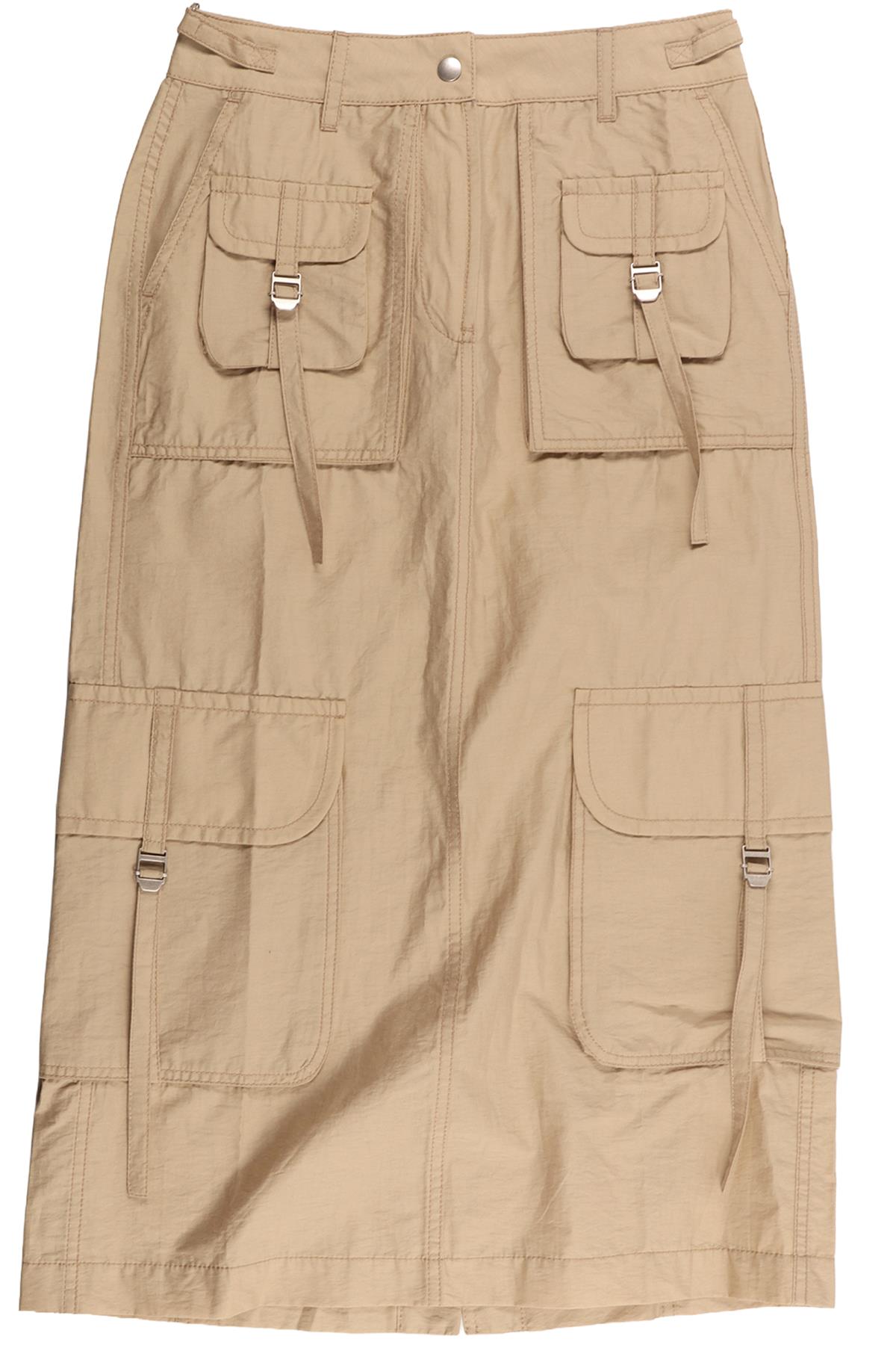 ACNE STUDIOS BEIGE COTTON MIDI SKIRT UK 4