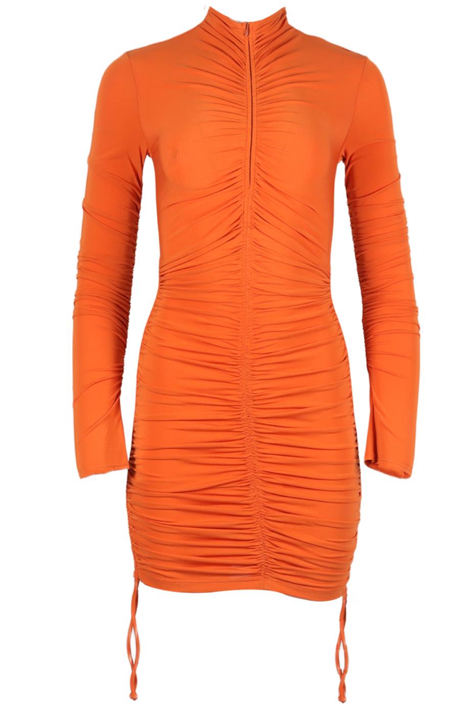 A.L.C. RUCHED STRETCH JERSEY MINI DRESS SMALL