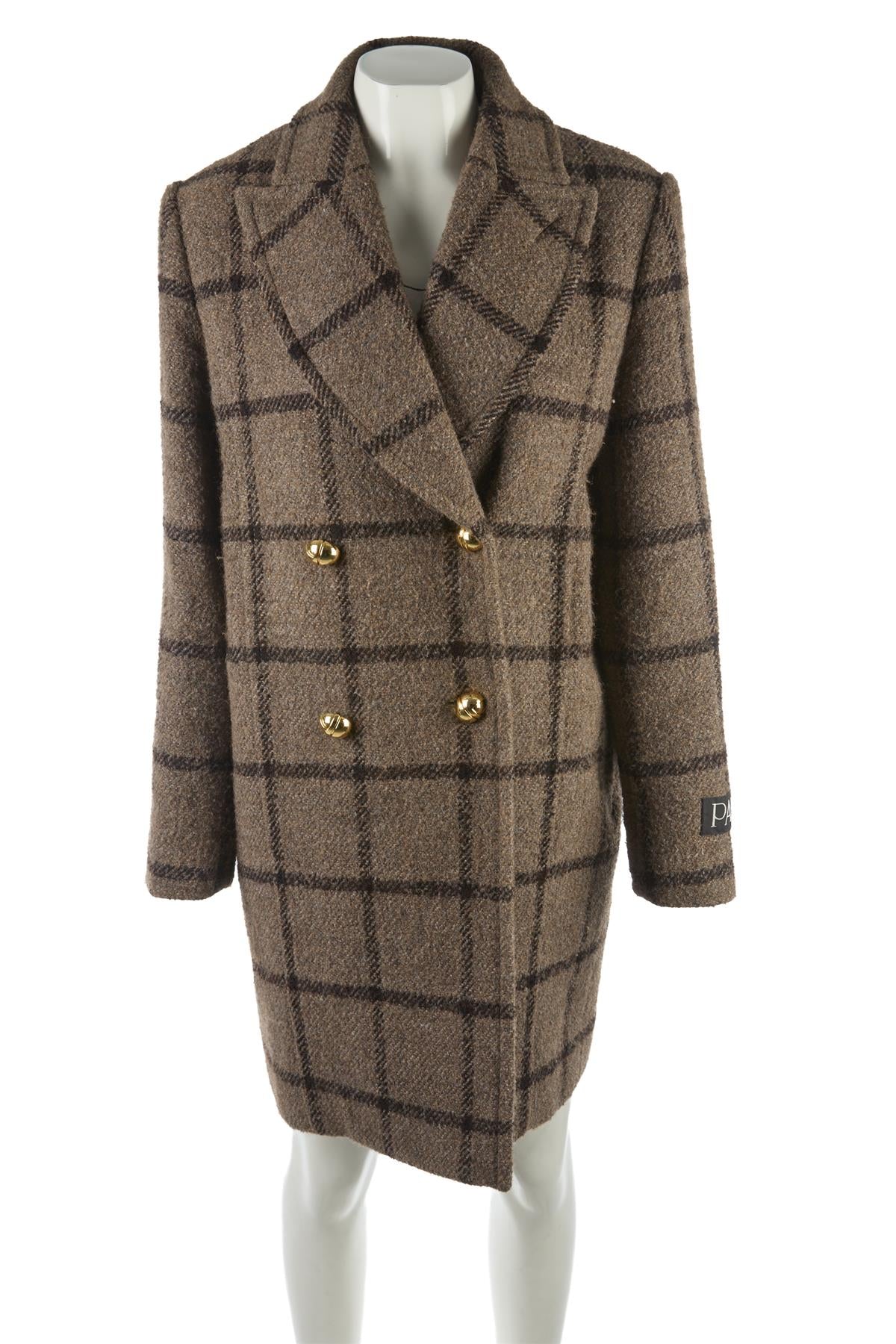 PATOU BROWN WOOL COAT FR 36 UK 8