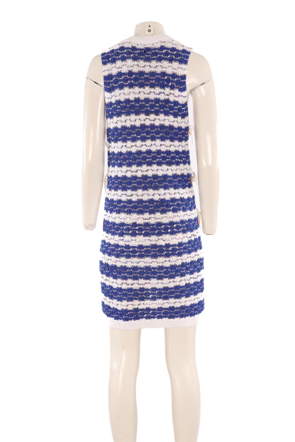 LOUIS VUITTON BLUE CROCHET MIDI DRESS SMALL