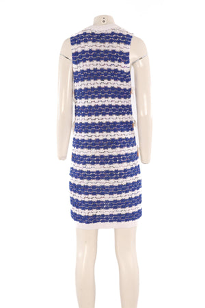 LOUIS VUITTON BLUE CROCHET MIDI DRESS SMALL