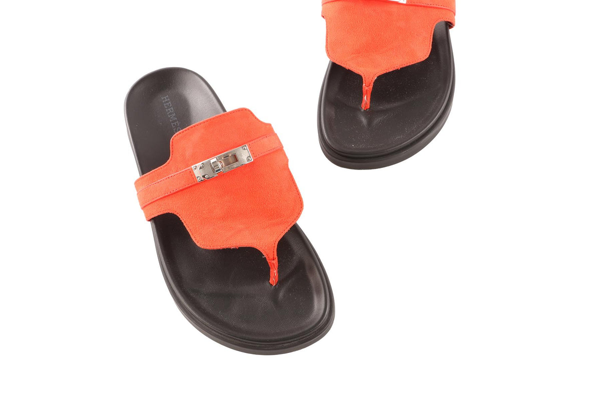 HERMÈS RED EMPIRE SUEDE SANDALS EU 36 UK 3 US 6