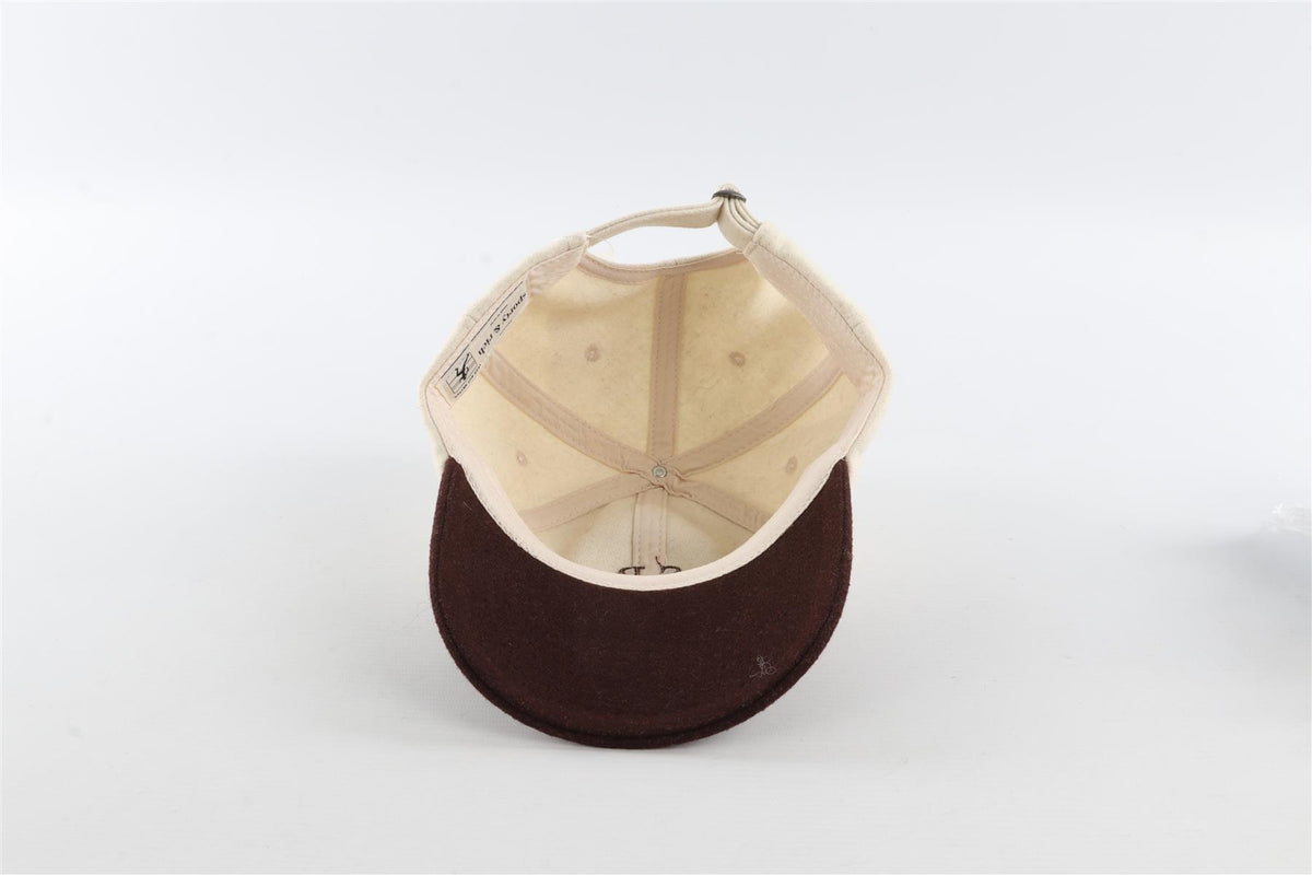 SPORTY & RICH CREAM WOOL BASEBALL CAP