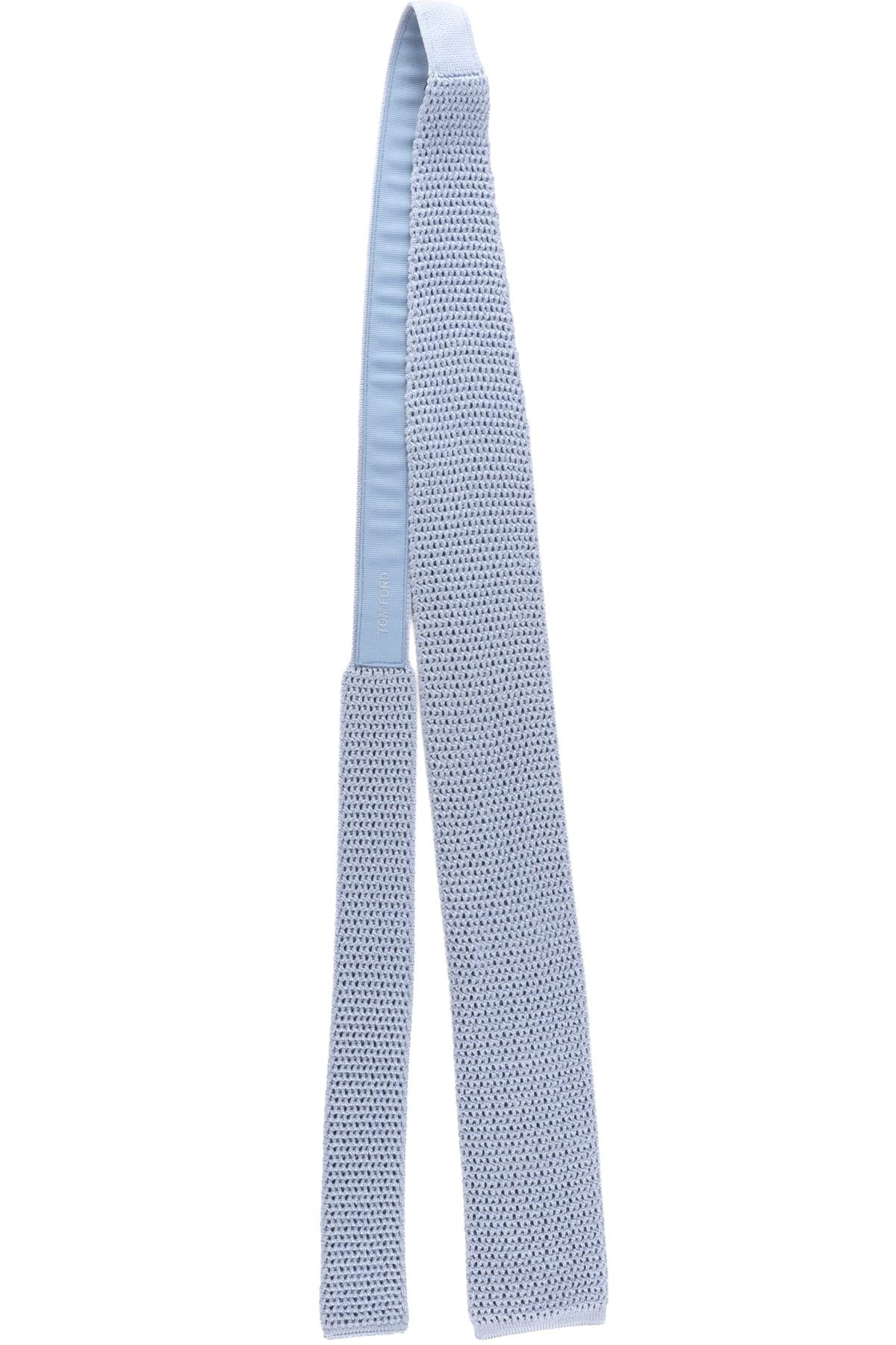 TOM FORD BLUE SILK TIE