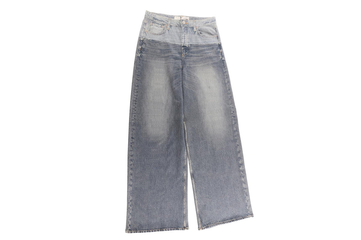 RAG & BONE BLUE COTTON WIDE LEG PANTS W29 UK 10-12