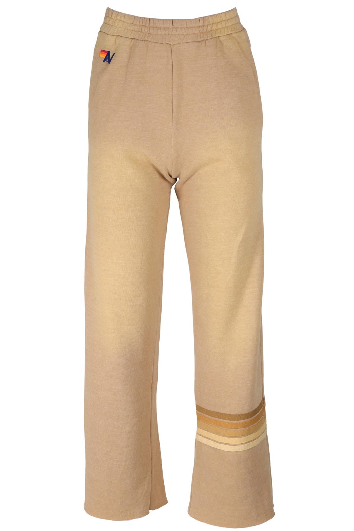 AVIATOR NATION TAN COTTON TRACK PANTS XSMALL