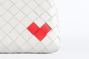 BOTTEGA VENETA WHITE INTRECCIATO LEATHER POUCH