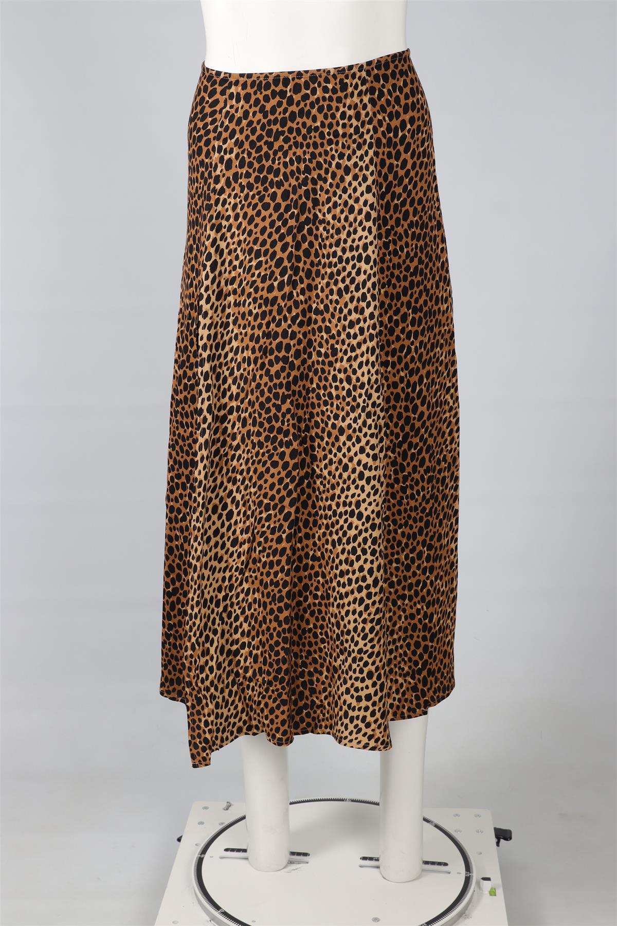 REFORMATION BROWN SATIN MIDI SKIRT US 2 UK 6
